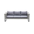 Daphnes Dinnette 86.6 x 35.4 x 28.7 in. Three seater Sofa with 12 cm Cusion & Back Pillow DA2653204